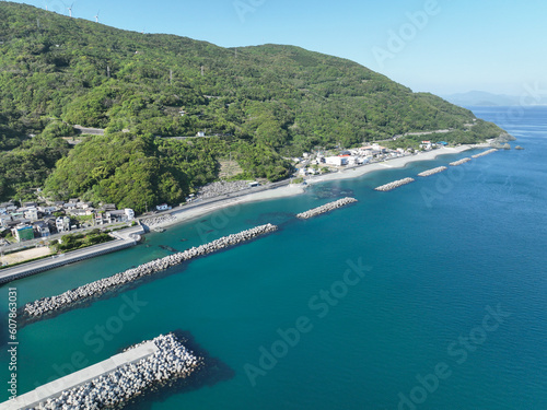 愛媛県伊方町 川之浜海水浴場の風景