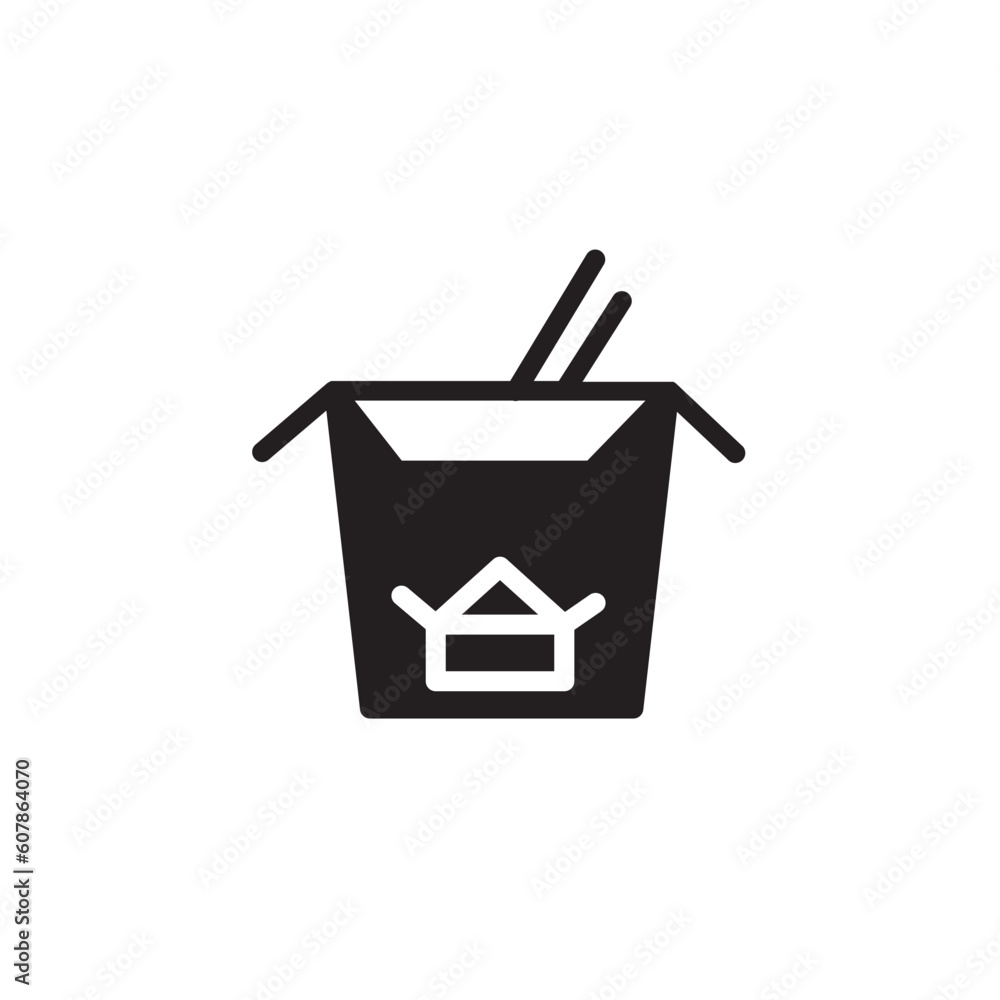 Box Chinese Food Solid Icon Box Chinese Food Solid Icon