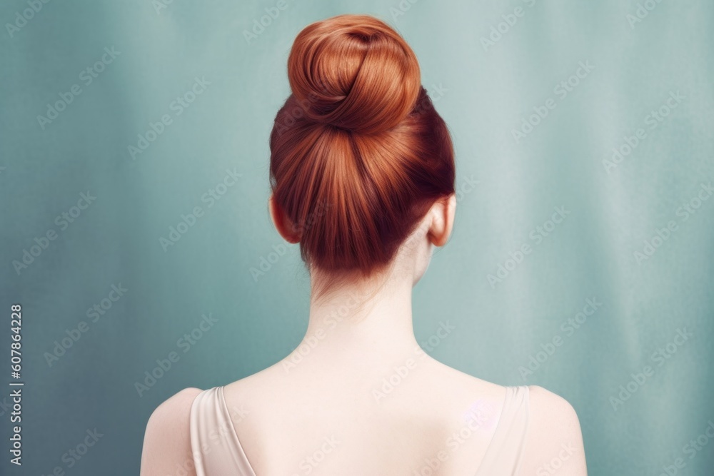 bun hairstyles for long hair look form back professional photography ai ...