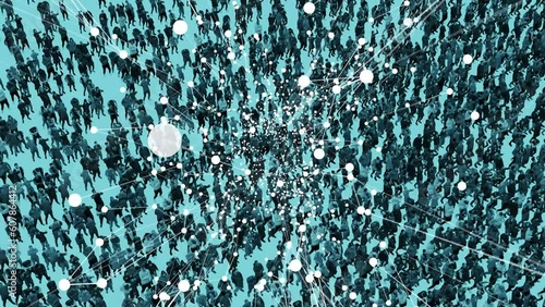 A mass religious gathering or pilgrimage. People are thrashing about in religious ecstasy.