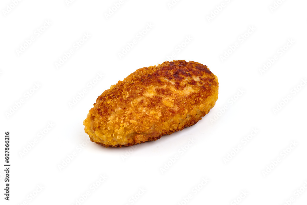 Fried cutlets in bread crumbs, isolated on the white background. Fried cutlets in bread crumbs, isolated on the white background.