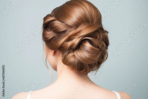 easy wedding hairstyles for medium hair looked from back professional photography ai generated
