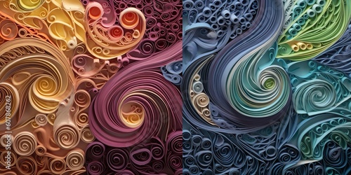 Fototapeta Naklejka Na Ścianę i Meble -  AI Generated. AI Generative. Paper cut graphic design deocration. Graphic Art