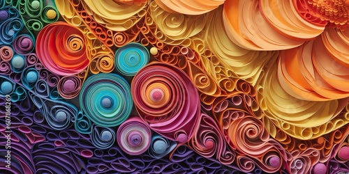 Fototapeta Naklejka Na Ścianę i Meble -  AI Generated. AI Generative. Paper cut graphic design deocration. Graphic Art