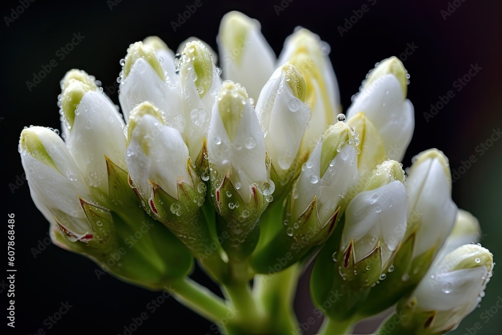 close-up of delicate flower buds opening to reveal their beauty, created with generative ai close-up of delicate flower buds opening to reveal their beauty, created with generative ai