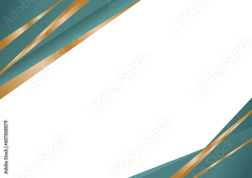 Modern and elegant Green gold geometric corner border for certificate design