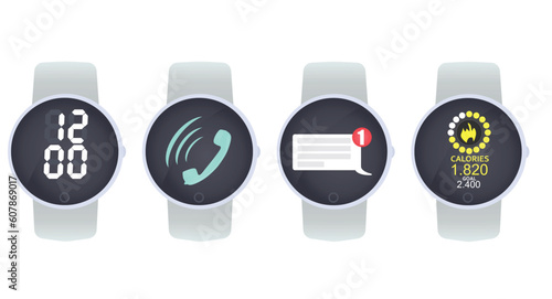 Smart hand watch. vector illustration