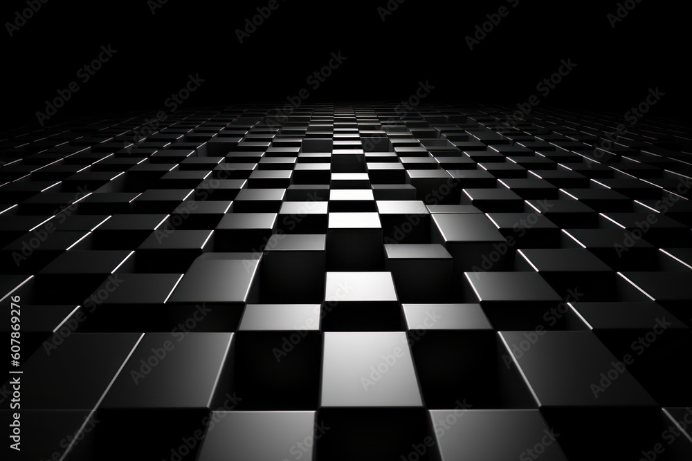 Naklejka premium Abstract black and white triangles background, Generative ai