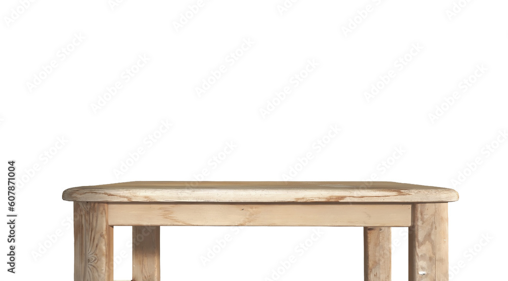 wooden kitchen table isolated