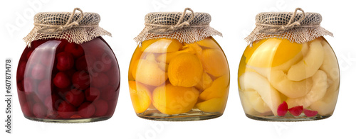 fruit jars isolated