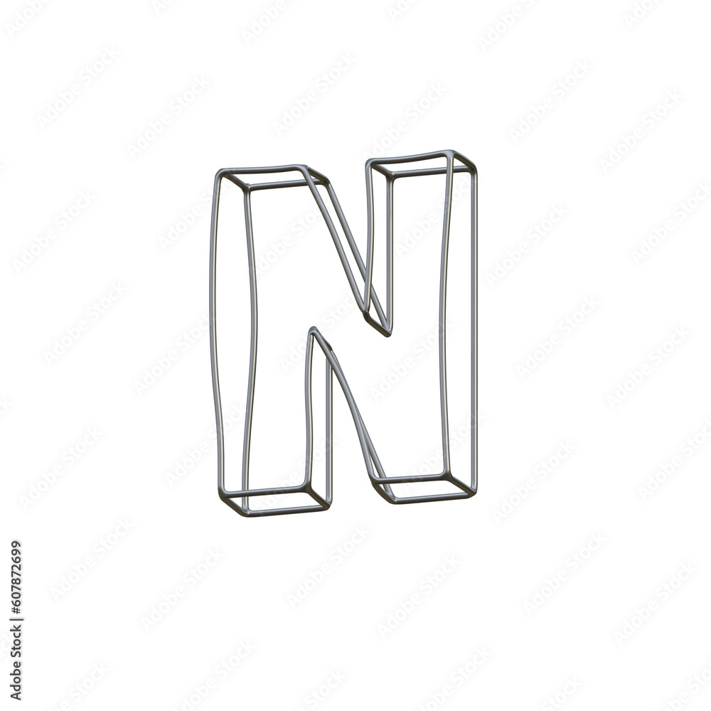 Outline Steel Wire 3D Alphabet or PNG Letters Outline Steel Wire 3D Alphabet or PNG Letters
