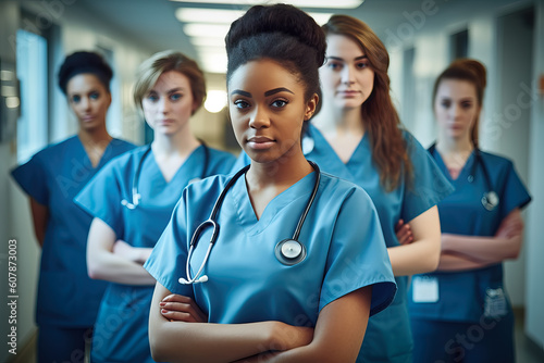 portrait of young nurses, ai generated