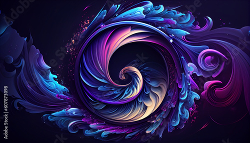 Purple and blue wallpaper with a colorful swirl Ai generated image