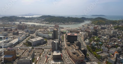 Wallpaper Mural タワーの上から見る山口県下関の街並み Torontodigital.ca