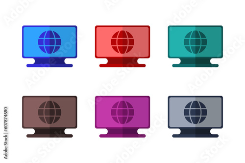 Icon pack colorful web and internet