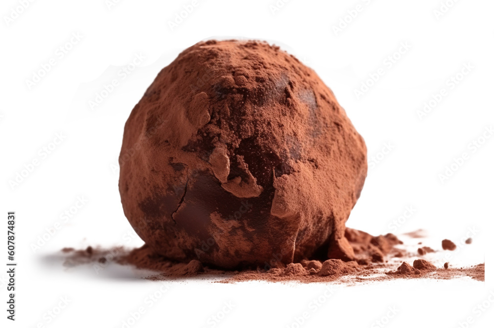 round chocolate truffles and sprinkled with cocoa powder on a transparent background round chocolate truffles and sprinkled with cocoa powder on a transparent background