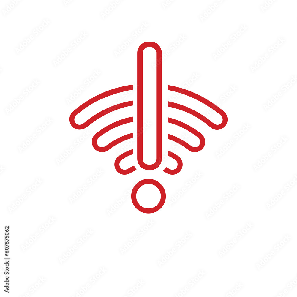 wifi outline icon can't. vector illustration wifi outline icon can't. vector illustration
