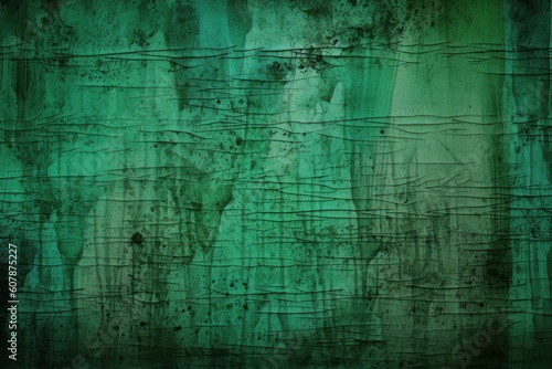 Abstract green background with grunge cardboard texture, Generative ai