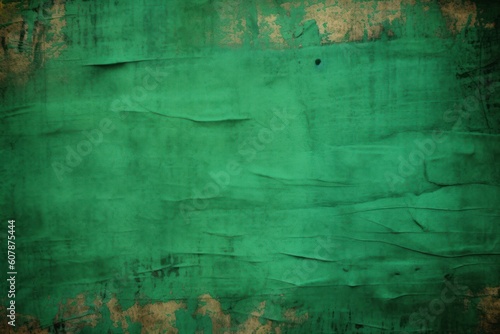 Abstract green background with grunge cardboard texture  Generative ai