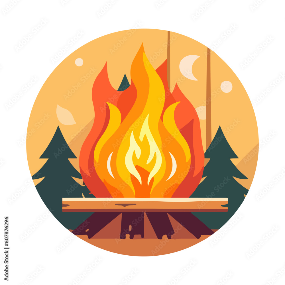 bonfire fire camp vector, outdoor burn fire illustration bonfire fire camp vector, outdoor burn fire illustration