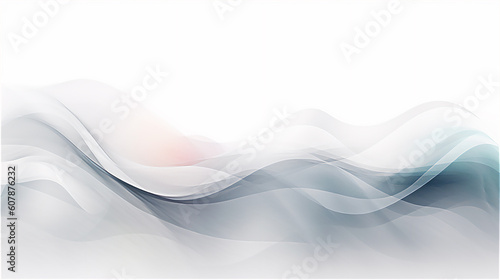 white background with harmonious curved lines for graphic design or web design, generative AI