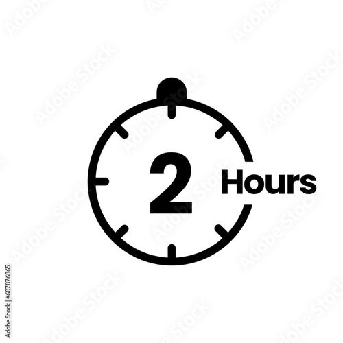 2 hours clock sign icon
