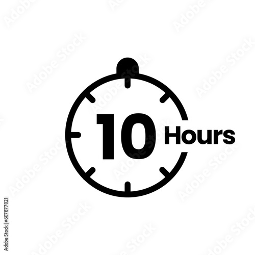 10 hours clock sign icon
