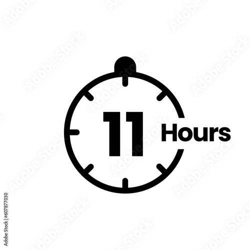 11 hours clock sign icon
