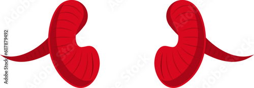 Vector illustration of curved red devil horns.