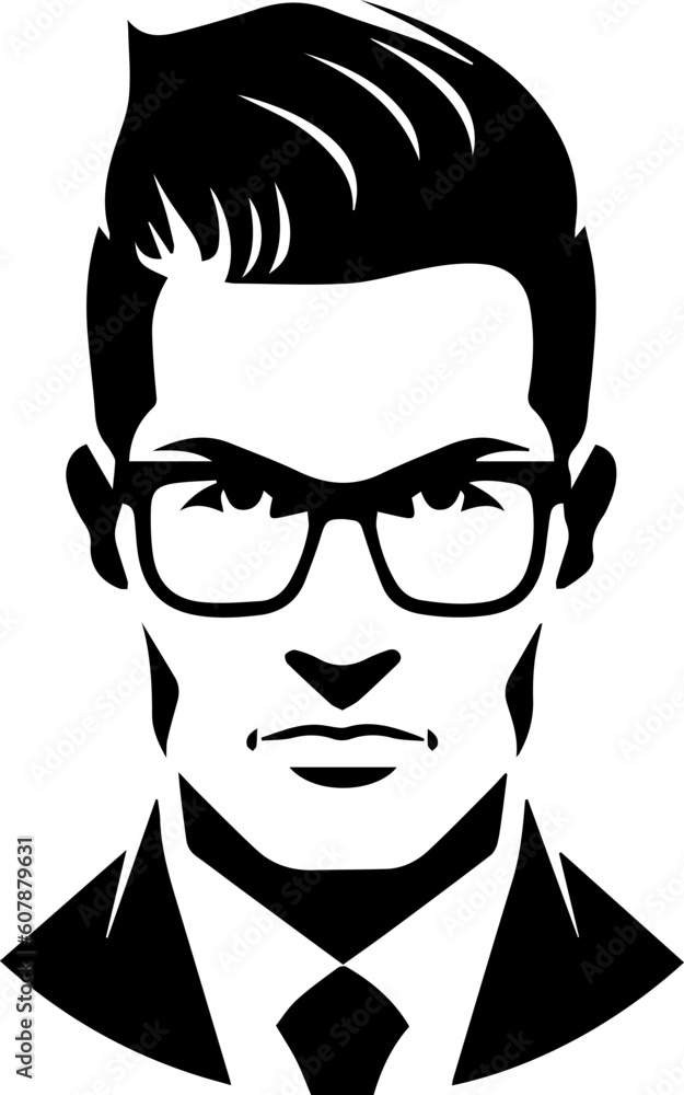 Fashionable man avatar in black and white style. Fashionable man avatar in black and white style.