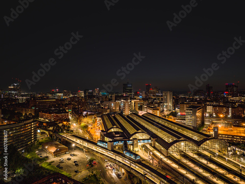 Принти на полотні Piccadilly Rail Station in Manchester at Night