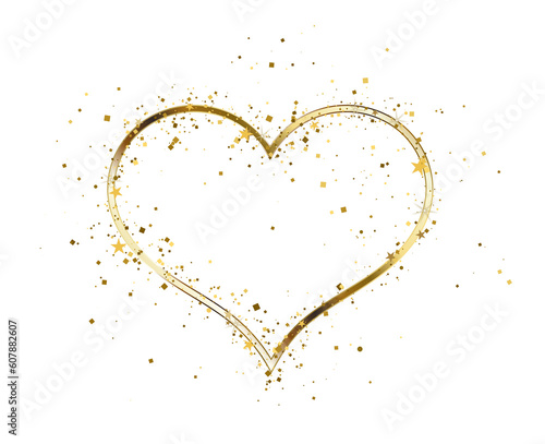 Heart Gold Glitter