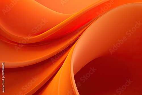 abstract orange background with wavy swirl lines and some waves. Generative AI