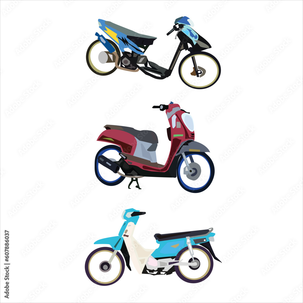 Racing motorcycles in Thailand that are popular for wedding decoration. The background can be an icon. Racing motorcycles in Thailand that are popular for wedding decoration. The background can be an icon.