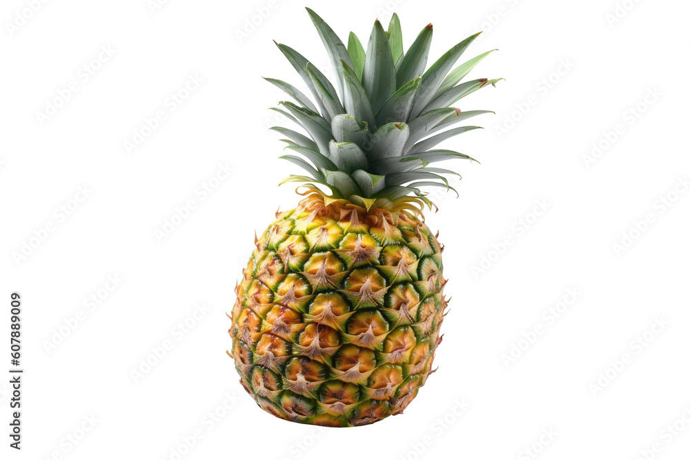 Pineapple isolated on transparent background. Generative Ai Pineapple isolated on transparent background. Generative Ai