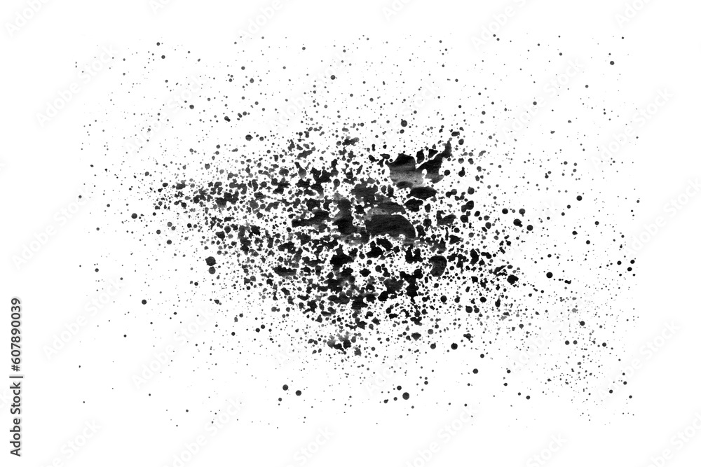 Splatter of black paint isolated on a transparent png background. Stock photo Splatter of black paint isolated on a transparent png background. Stock photo