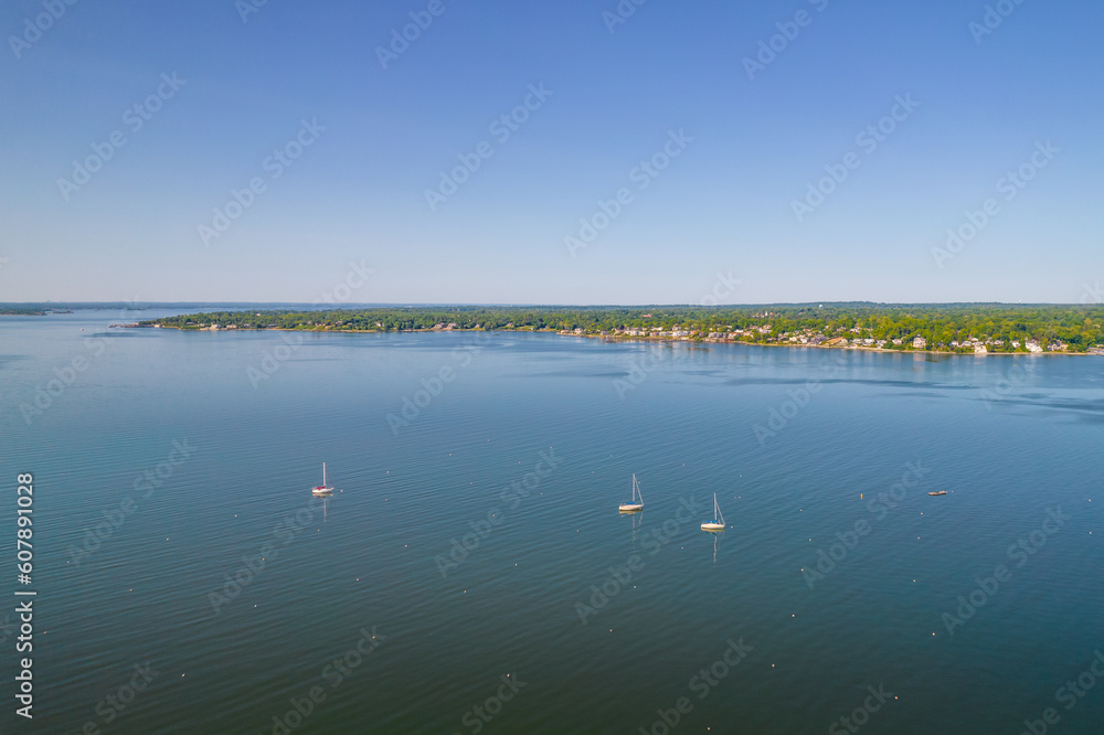 Sailboats in the Bay on a sunny day