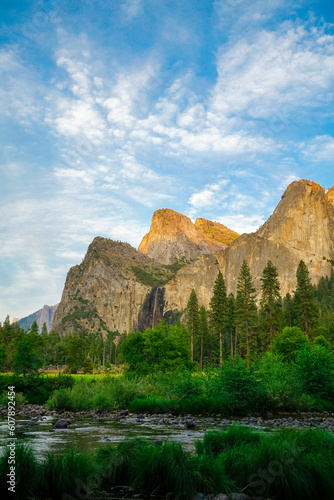Beautiful scenic view inside Yosemite in California