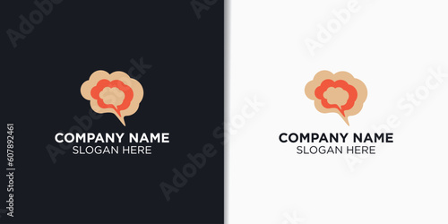 brain logo design template, health logo inspiration, smart and creative logo design
