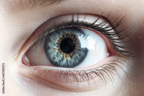 Human blue eye close up Generative AI