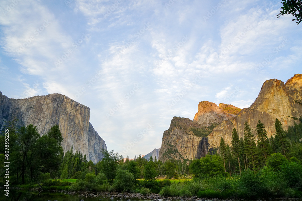 Beautiful scenic view in Yosemite National Park in California