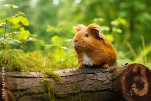 Abyssinian Guinea Pig in the natural environment, Generative AI