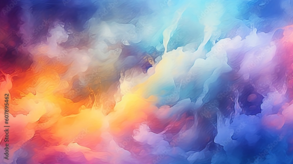 Abstract cloud or smoke colorful watercolor painting background. Generative ai