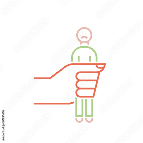 Brain washing icon, pictogram. Propaganda, disinformation concept.
