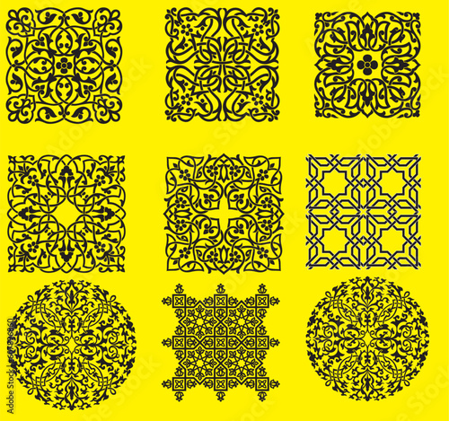 Arabic ornaments for postcards background frame for holiday decoration