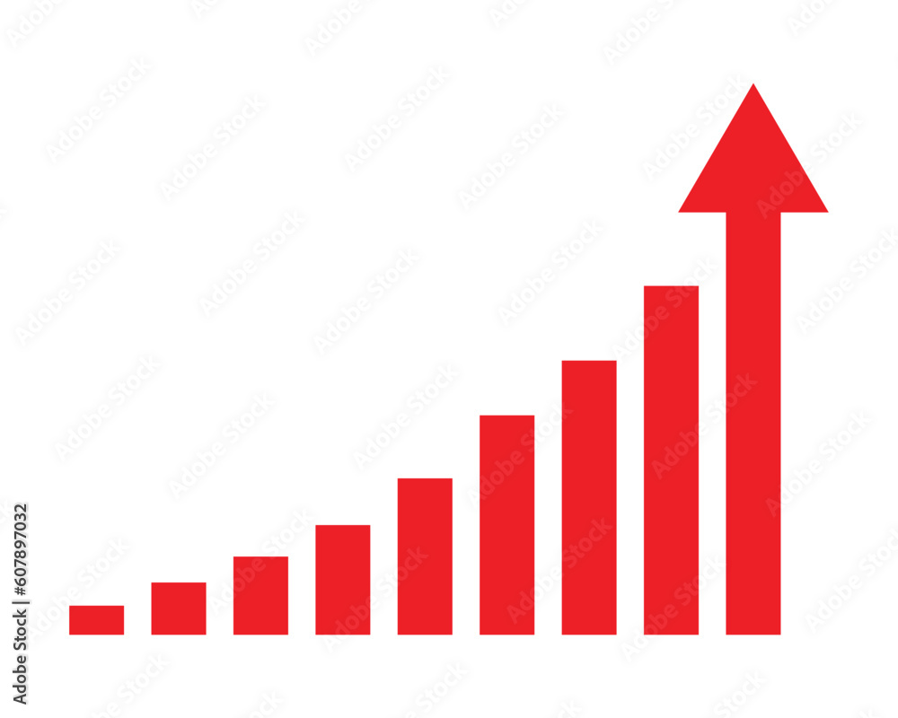 Growing business arrow on white background, Profit red arrow, Vector illustration.Business concept, growing chart. Concept of sales symbol icon with arrow moving up. Economic Arrow With Growing Trend. Growing business arrow on white background, Profit red arrow, Vector illustration.Business concept, growing chart. Concept of sales symbol icon with arrow moving up. Economic Arrow With Growing Trend.