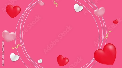 Happy valentine's day heart cartoon scene motion seamless loop background video