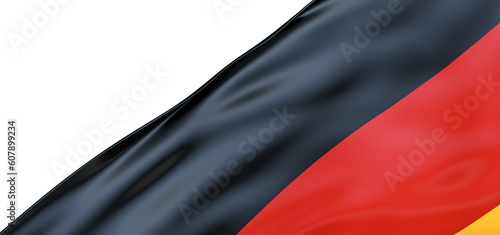 Germany national flag hanging fabric banner. 3D