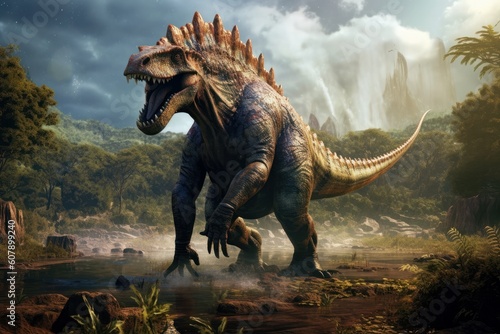 Amargasaurus in the natural environment, Generative AI