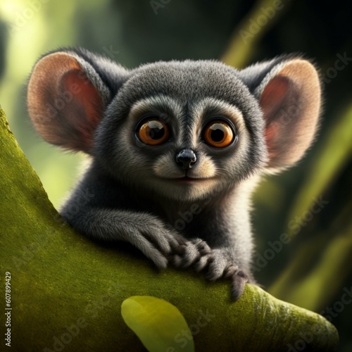 "Enchanting Galago Delight: Discover the adorable charm and captivating gaze of this unique nocturnal primate. Order now to capture its endearing essence!" © Roshan
